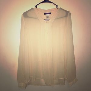 Cream Mesh Blouse